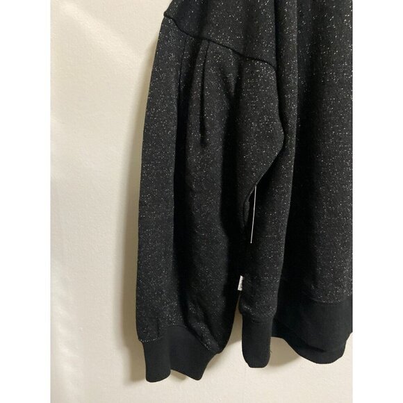 KARL LAGERFELD Puff-Sleeve Crew-Neck Sweater In Black/Silver Size XL - Picture 10 of 10